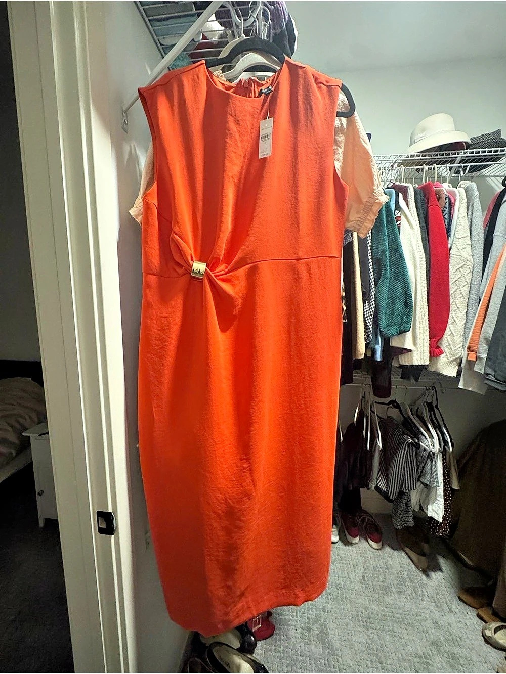 Ann Taylor 40146133 Midi Dress in Orange Size 14 NWT